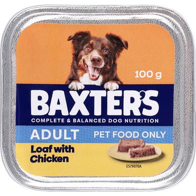 baxter's wet dog food adult loaf with chicken