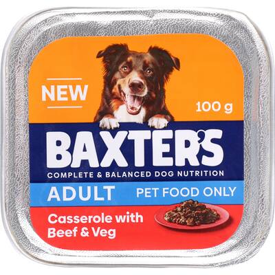baxter's wet dog food adult casserole beef & veg