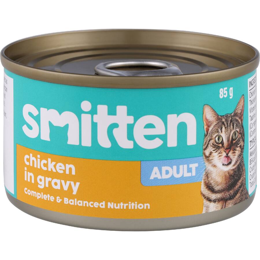 Smitten Wet Cat Food Shredded Chicken In Gravy