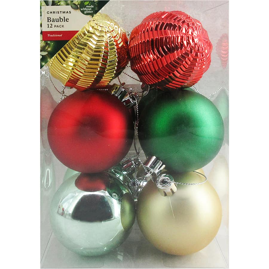 Christmas Baubles Traditional 60Mm Mix