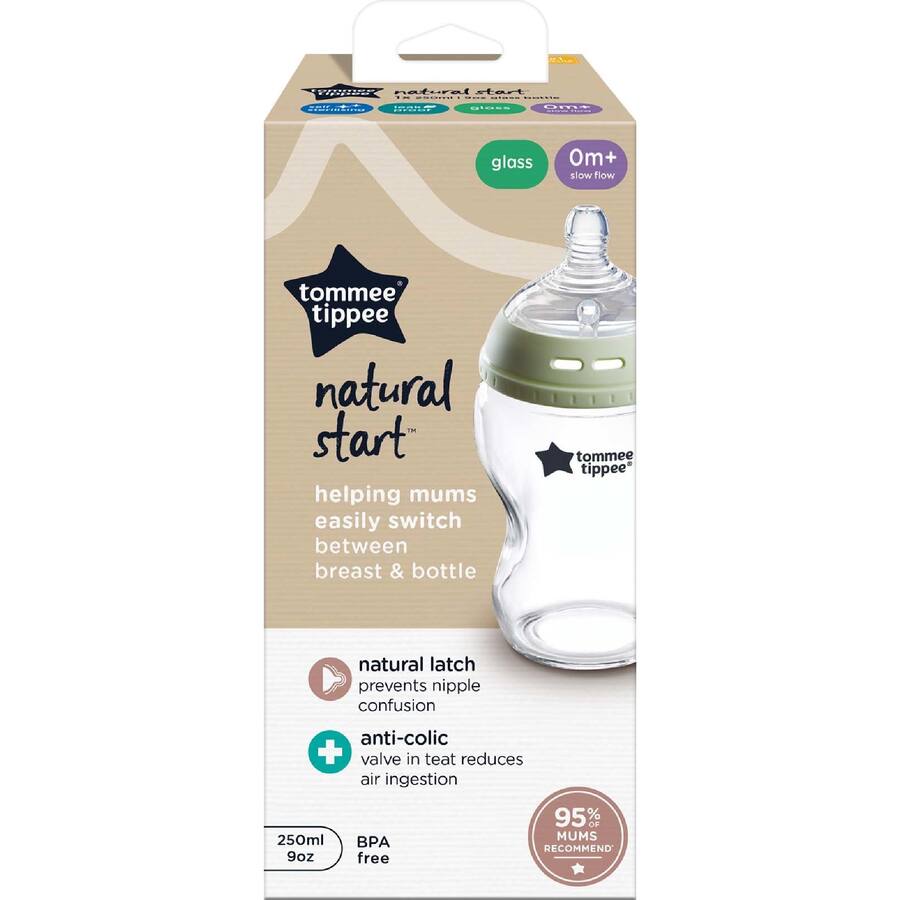 Tommee Tippee Baby Bottle Natural Start Glass