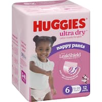 huggies ultra dry nappy pants girls size 6 (15-20kg) (12pk)