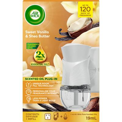 air wick air freshener diffuser eo vanilla & shea butter