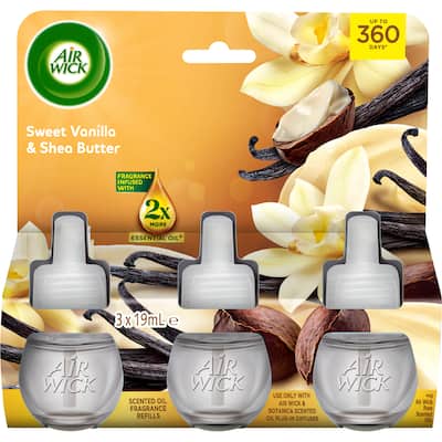 air wick essential oils air freshener refill sweet vanilla & shea butter