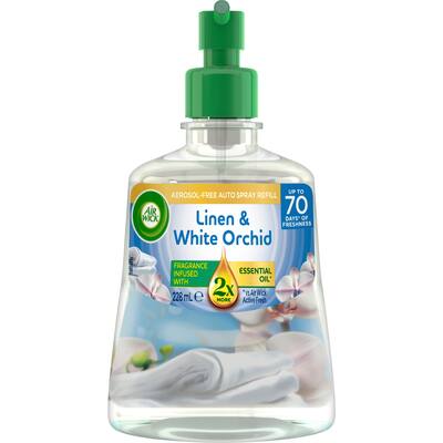 air wick essential oils air freshener refill linen&white orchid auto spray