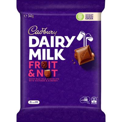 cadbury chocolate dairy milk fruit & nut