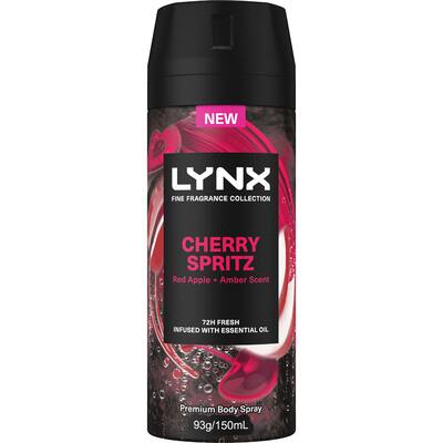 lynx fine fragrance body spray premium cherry spritz