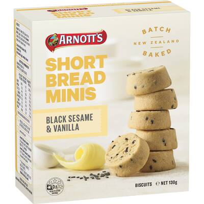 arnott's minis shortbread black sesame & vanilla