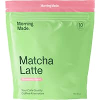 morning made matcha latte strawberry