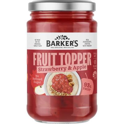 barker's fruit topper strawberry & apple