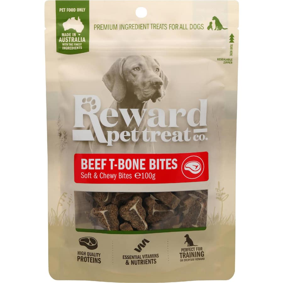 Reward Pet Dog Treats Beef T-Bone Bites
