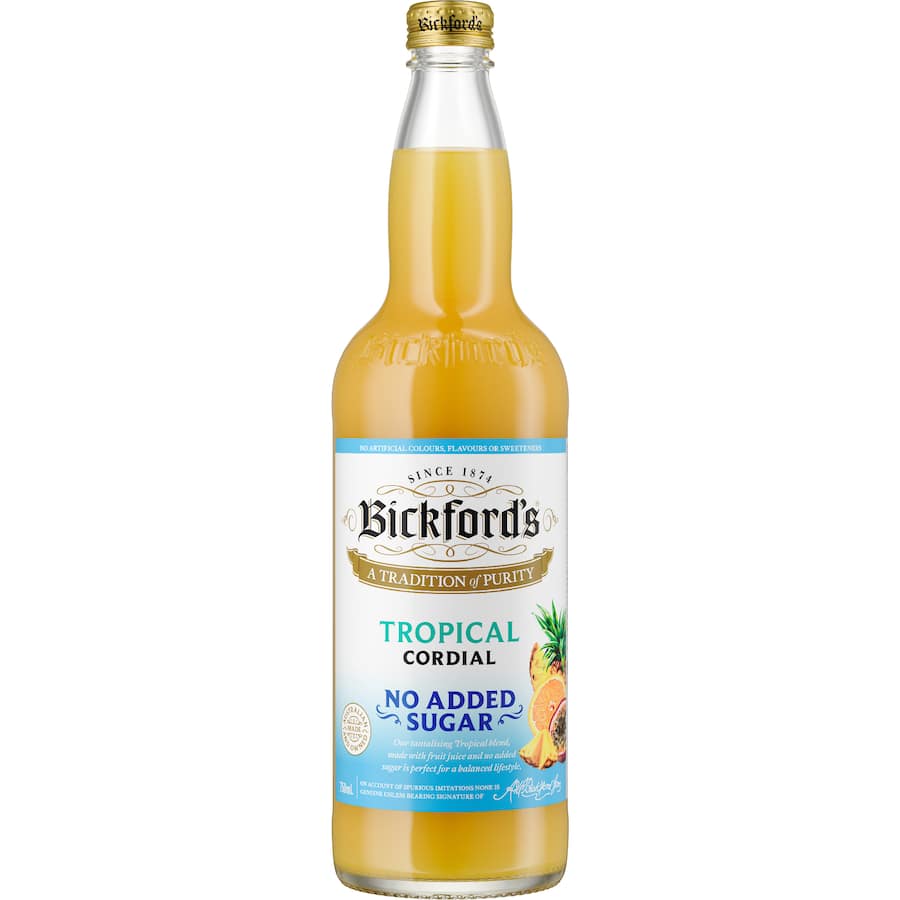 Bickford's Cordial Tropical No Added Sugar