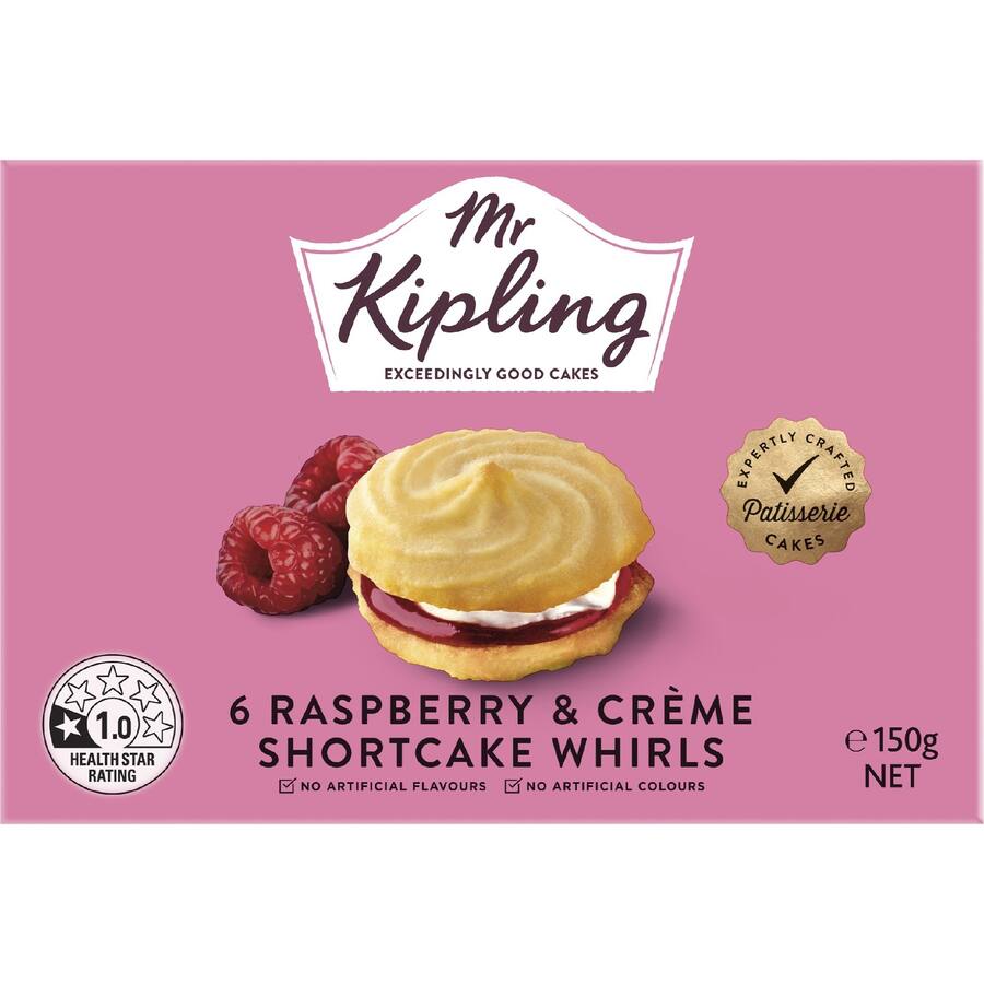 Mr Kipling Shortcake Whirls Raspberry & Creme