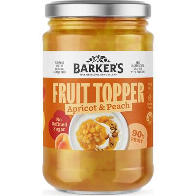 barker's fruit topper peach, apricot & apple