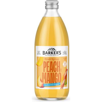 barker's soda syrup peach & mango