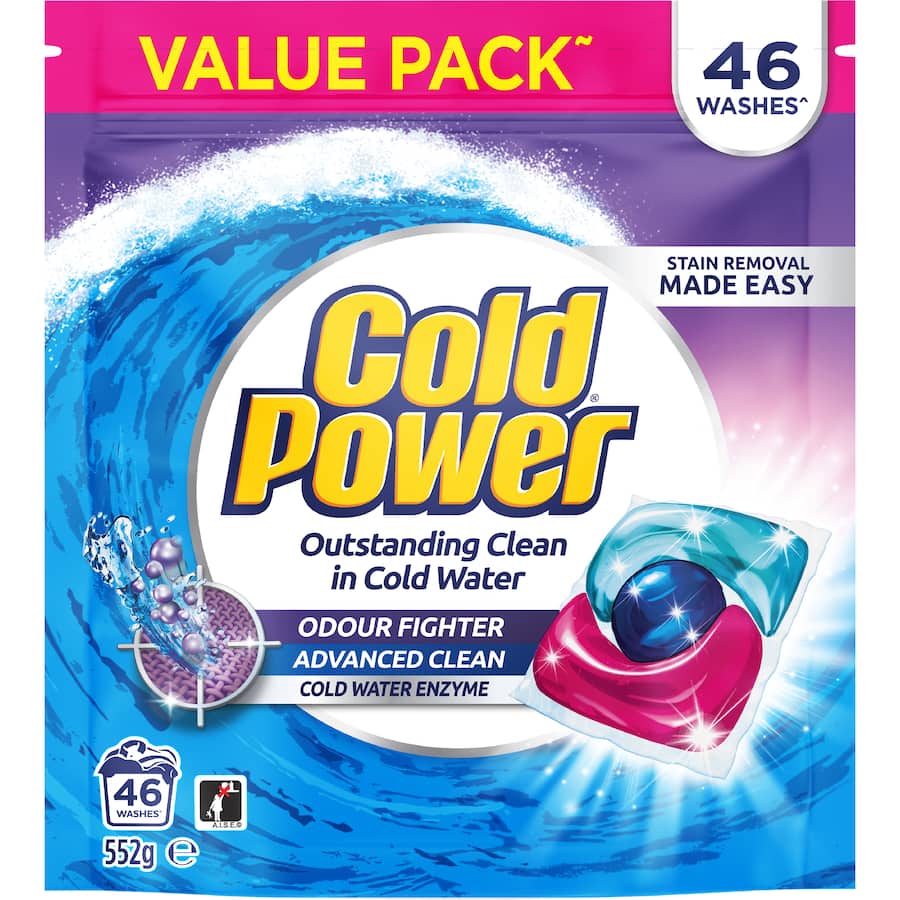 Cold Power Laundry Capsules Odour Fighter