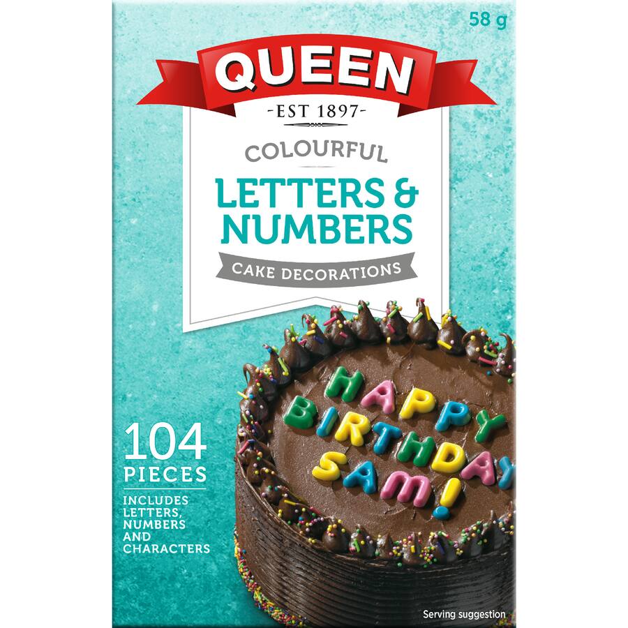 Queen Baking Decorations Letters & Numbers