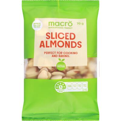macro almond slices
