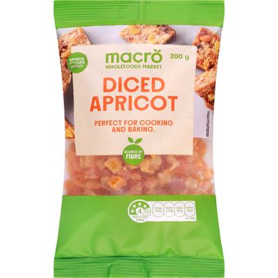 macro apricot diced