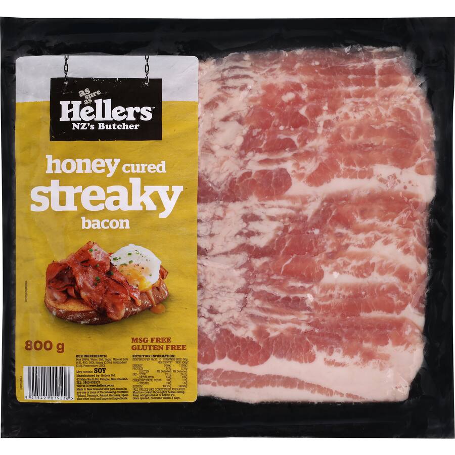 Hellers Streaky Bacon Honey Cured
