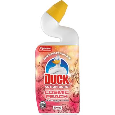 duck toilet cleaner action burst cosmic peach