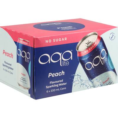 aqalite sparkling drink peach