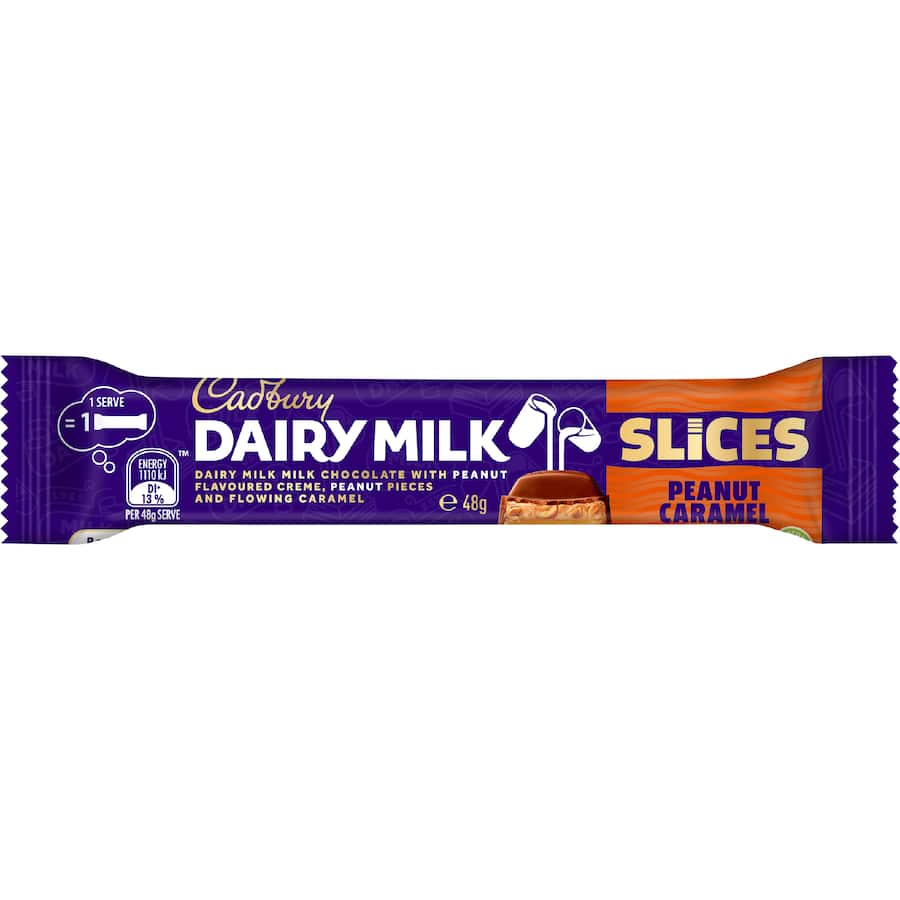 Cadbury Chocolate Bar Slices Bar Peanut Caramel