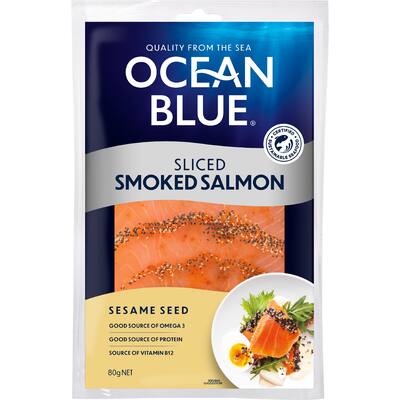 ocean blue salmon sliced smoked sesame seed