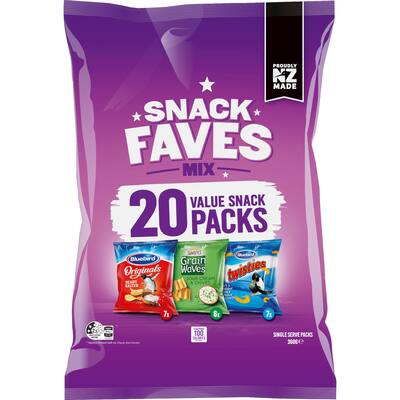 bluebird snack faves mix chips multipack original grain waves twisties