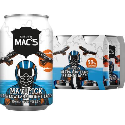 mac's maverick craft beer ultra low carb bright lager