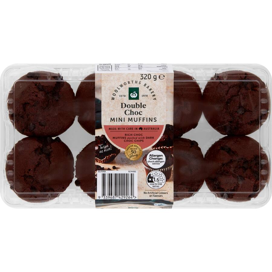 Woolworths Muffins Double Choc Chip Mini