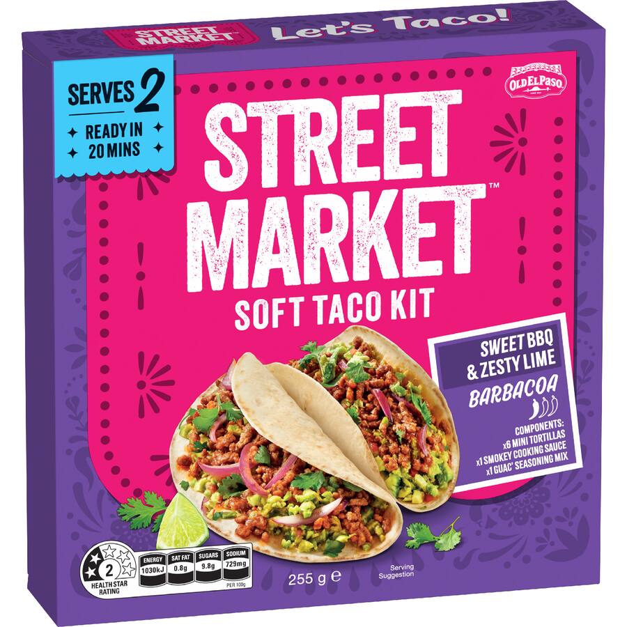 Old El Paso Street Market Soft Taco Kit Sweet Bbq, Zesty Lime Barbacoa