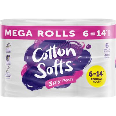 cotton softs toilet paper 3ply mega