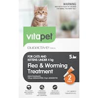 vitapet duoactive pet care under 4kg flea & worming treatment