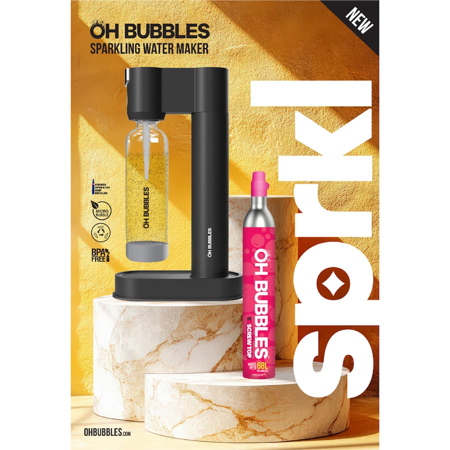 Oh Bubbles Sparkling Water Maker Black