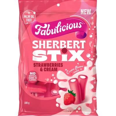 rj's fabulicious sweets sherbert strawberries & cream
