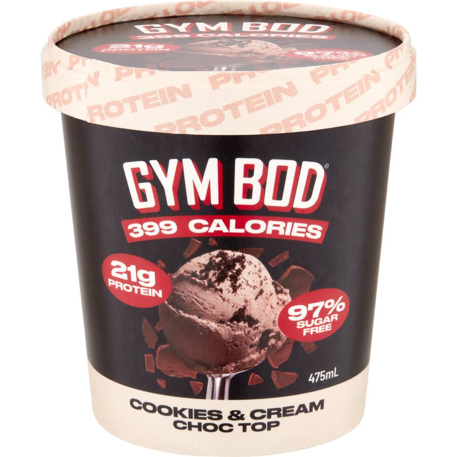 Gym Bod Frozen Dessert Cookies & Cream Choc Top