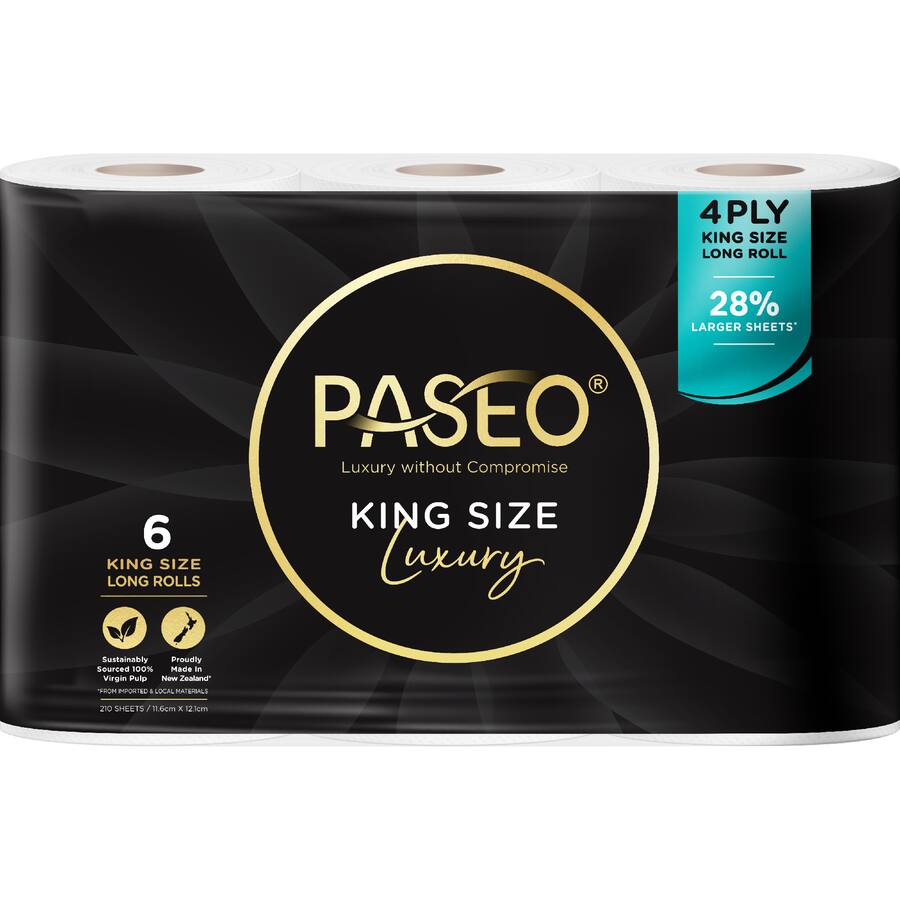 Paseo Toilet Paper 4Ply King Size Long Roll