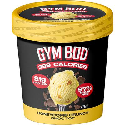 gym bod frozen dessert honeycomb crunch choc