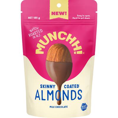 munchh skinny coated almonds milk chocolate