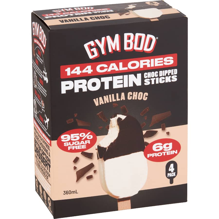 Gym Bod Frozen Dessert Stick Vanilla Choc Dipped