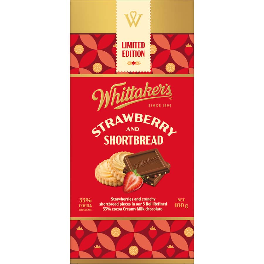 Whittakers Chocolate Block Strawberry & Shortbread