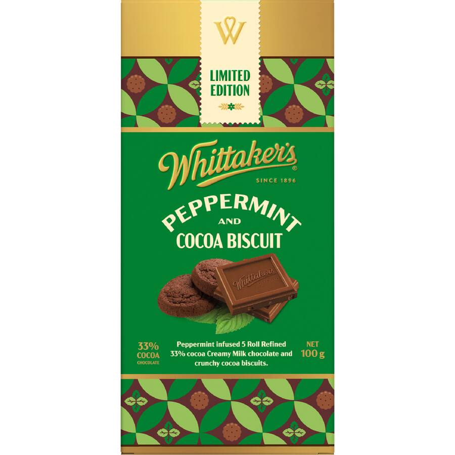 Whittakers Chocolate Block Peppermint & Cocoa Biscuit
