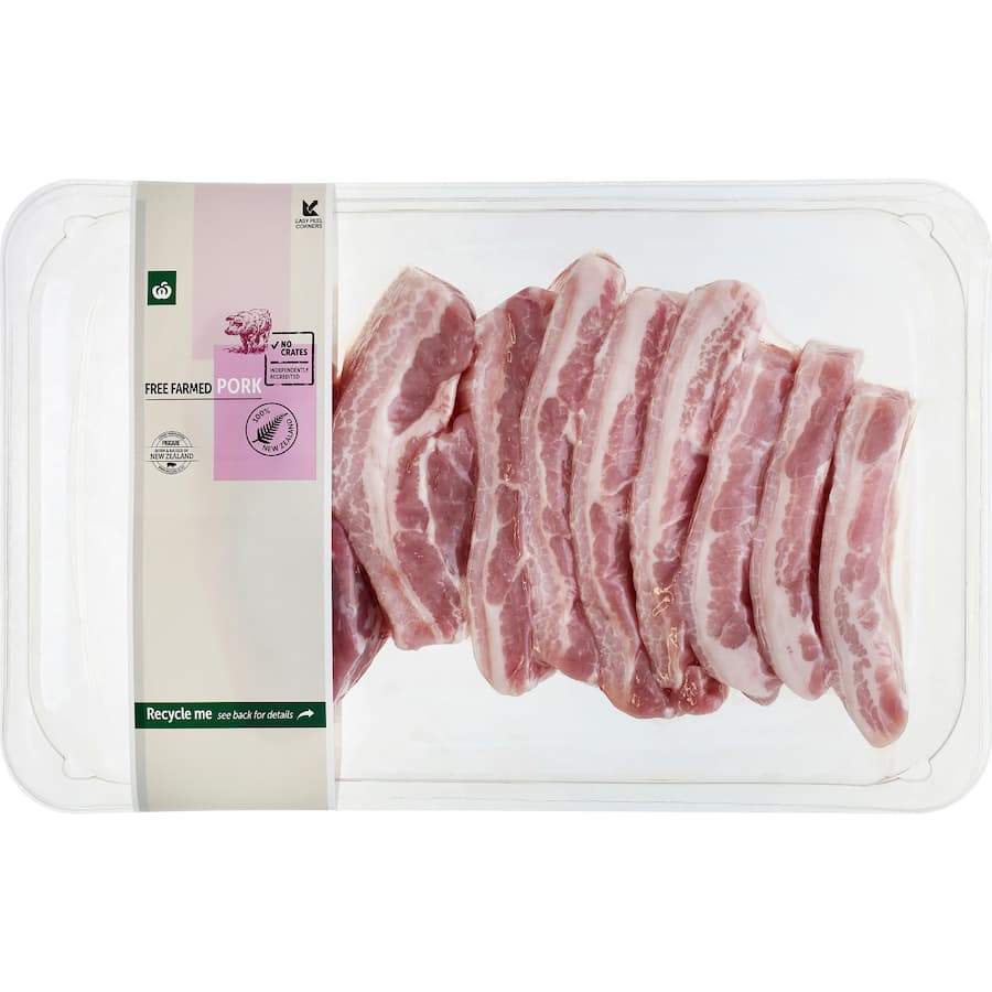 Woolworths Free Farmed Pork Belly Slices Nz