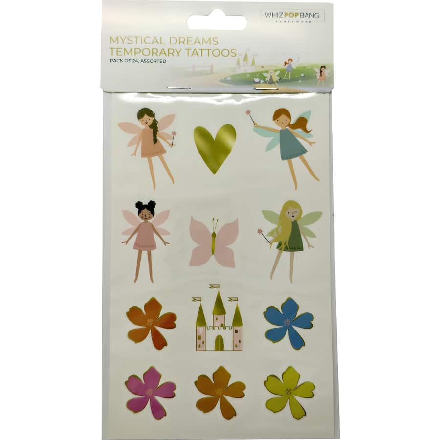 Whiz Pop Bang Temporary Tattoos Themed Assorted