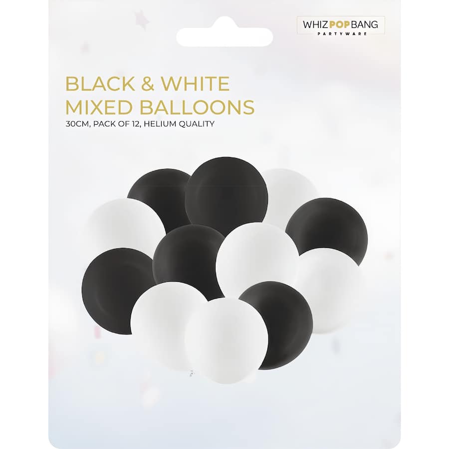 Korbond Balloons Black & White Mixed