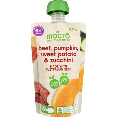 macro baby food 6+ months beef, sweet potato & zucchini