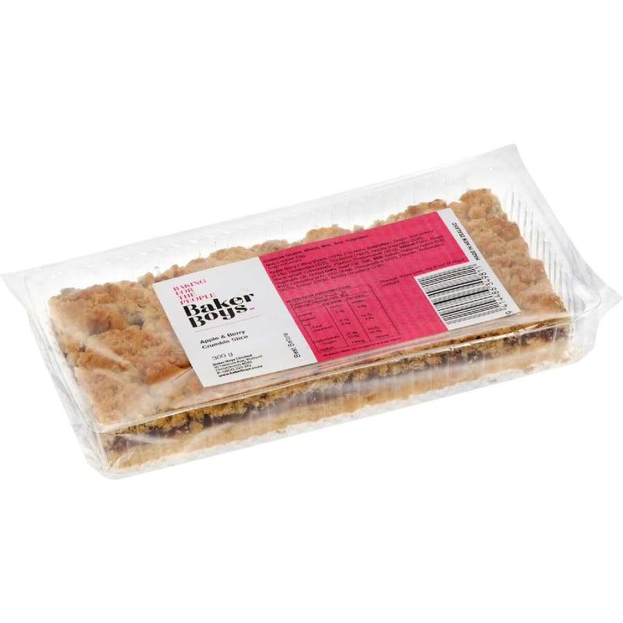 Baker Boys Slice Apple & Berry Crumble