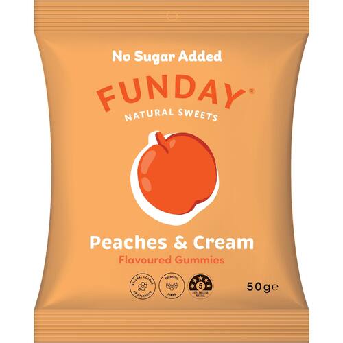Funday Natural Sweets Gummies Peaches & Cream Flavoured