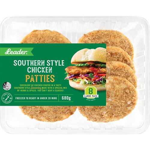 Leader Burger Patties Southern Style Chicken